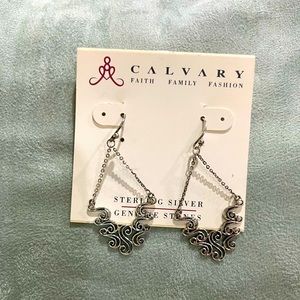 Calvary sterling silver dangle earrings
